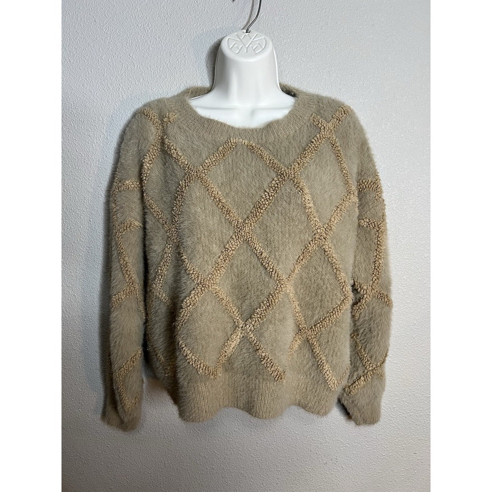 Wish list fuzzy soft tan teddy bear sweater size M/L